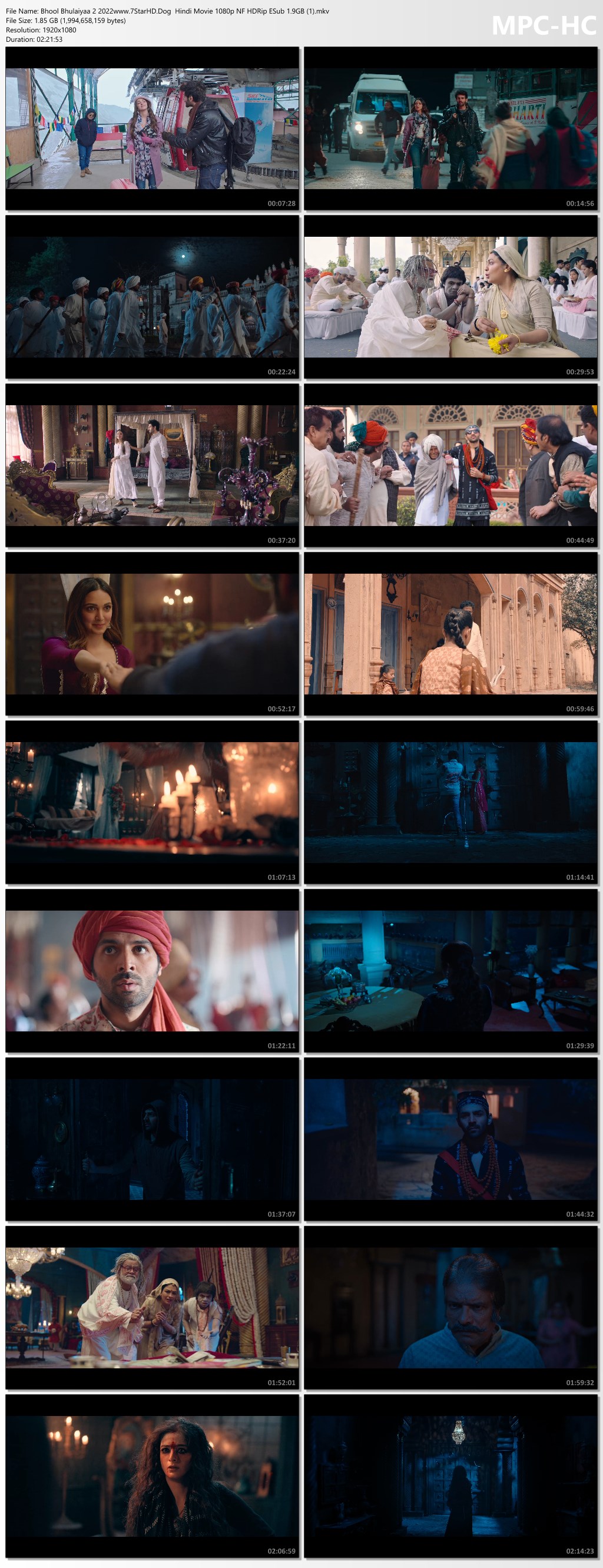 Bhool Bhulaiyaa 2 2022 Hindi Movie 1080p NF HDRip ESub 1.9GB Download
